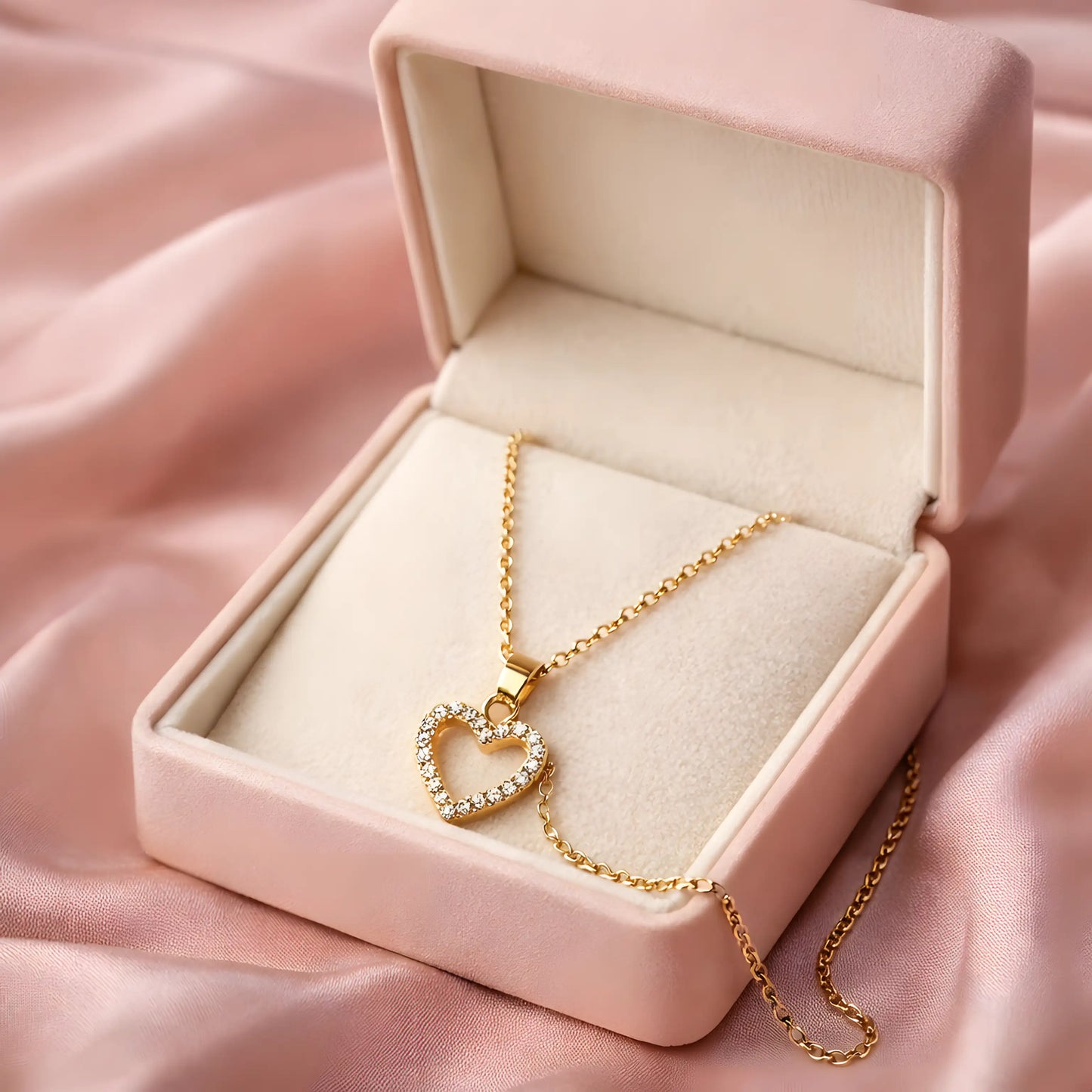 Svetlucava ogrlica diskretno srce