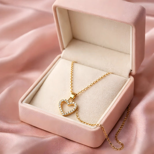 Svetlucava ogrlica diskretno srce